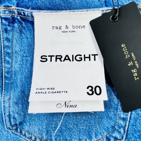 rag & bone Nina Size 30 High Rise Ankle Cigarette in Monty Button Fly Raw Hem - Picture 14 of 15